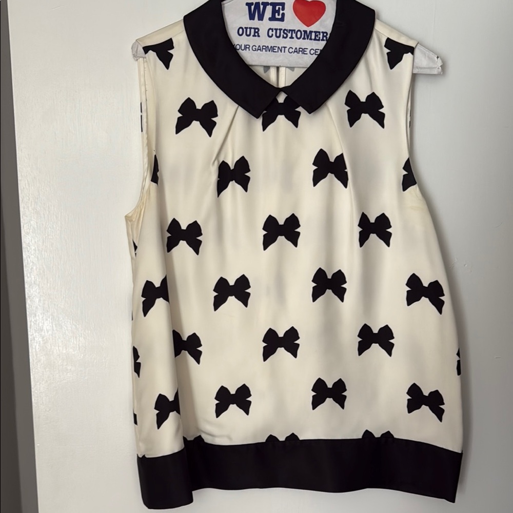 Kate Spade Black and White Bow Blouse